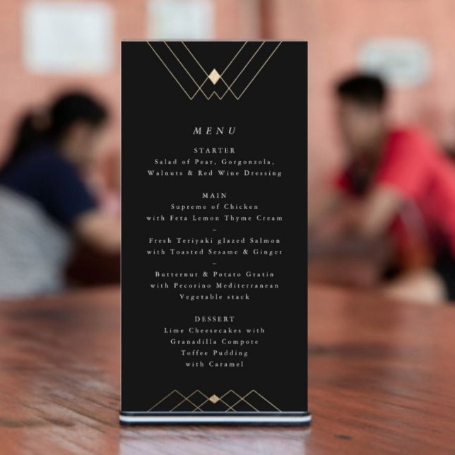 Gold Diamond Black Geometric Deco Gatsby Wedding Programme (Creator Uploaded)
