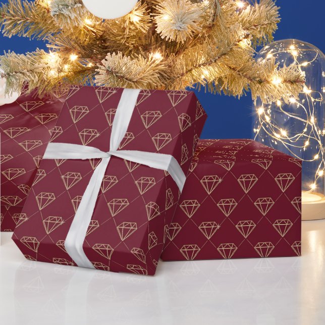 Gold Diamond Christmas Wrapping Paper (Holidays)