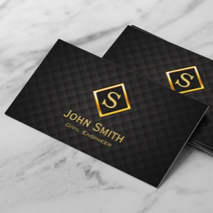 Gold Diamond Civil Engineer Business Card