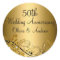 Gold Diamond Floral Swirl 50th Anniversary Sticker