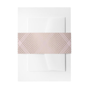 Gold Diamond Geometric Art Deco Pink Gatsby Invitation Belly Band
