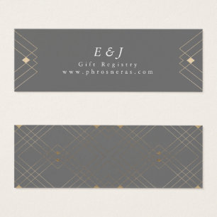 Gold Diamond Grey Geometric Deco Gatsby Wedding