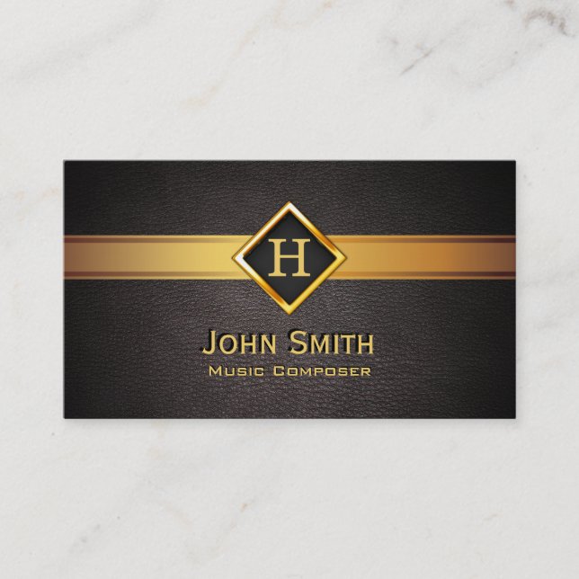 Gold Diamond Label Music Composer Business Card (Front)