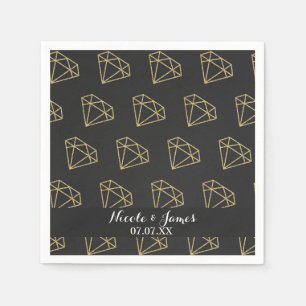 Gold Diamond Modern Design Bachelorette Party Napkin