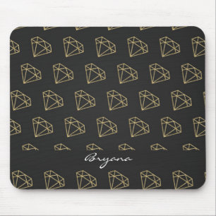 Gold Diamond Modern Glamour Mouse Pad