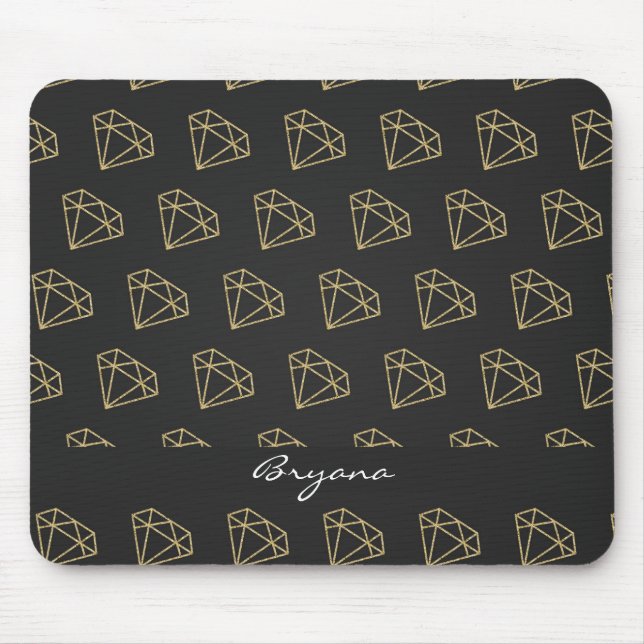 Gold Diamond Modern Glamour Mouse Pad (Front)