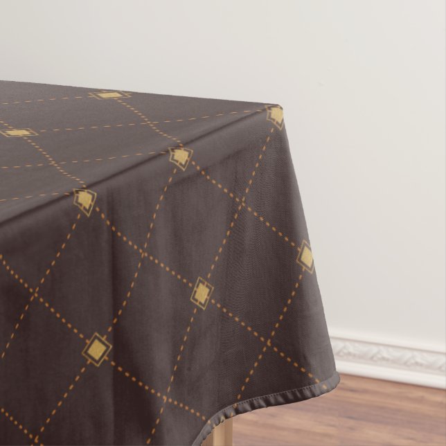 Gold Diamond Pattern Tablecloth (In Situ)