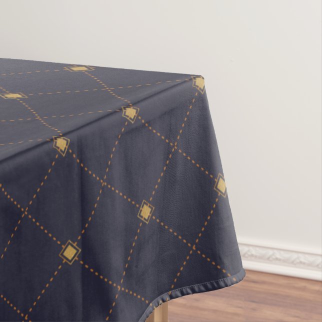 Gold Diamond Pattern Tablecloth (In Situ)