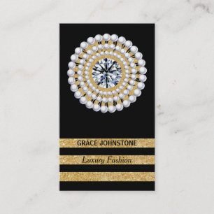 Gold, Diamond, Pearls   Jewellery Shop Business Card