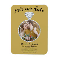 Gold Diamond Ring Bling Ring Photo Save the Date