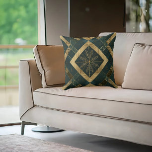 Gold Diamond Snowflake Pattern Cushion