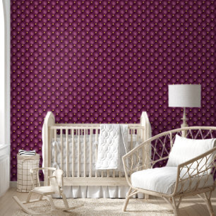 Gold Diamond Tufted Purple Violet Wallpaper