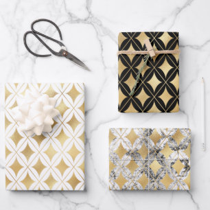 Gold Diamond Wrapping Paper Sheet