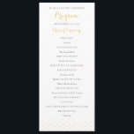 Gold Diamonds on White Wedding Program Programme<br><div class="desc">Fully editable,  elegant,  simple wedding ceremony program template.  Classic gold and white wedding program with diamond pattern at bottom.</div>