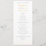 Gold Diamonds on White Wedding Program Programme<br><div class="desc">Fully editable,  elegant,  simple wedding ceremony program template.  Classic gold and white wedding program with diamond pattern at bottom.</div>