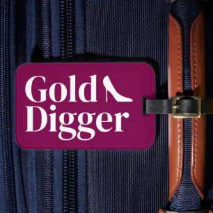 Gold Digger funny stiletto shoe travel luggage tag