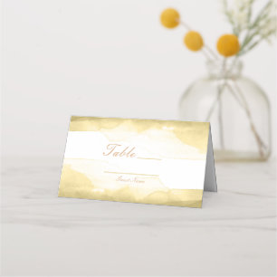 Gold Dijon Mustard Watercolor Table Number Seating Place Card