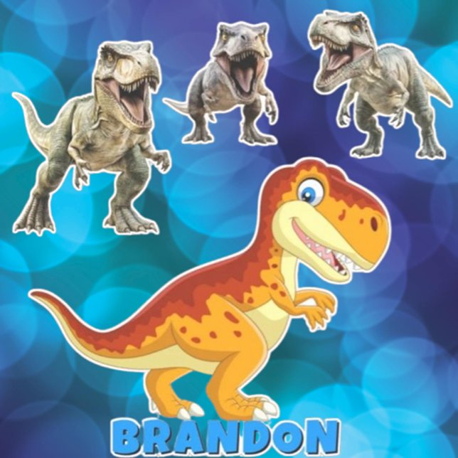  Gold Dinosaur Personalized Name (Create a unique touch with our Gold Dinosaur Personalized Name Sticker. )