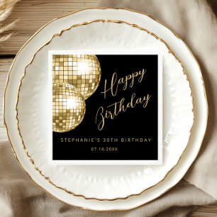 Gold Disco Ball Adult Birthday Party  Napkin