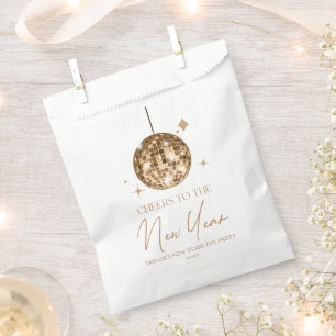 Gold Disco Ball Cheers New Years Eve Party  Favour Bags