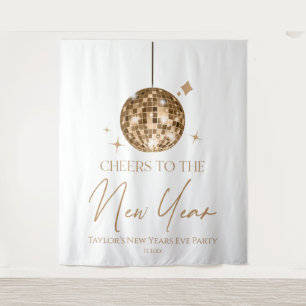 Gold Disco Ball Cheers New Years Eve Party  Tapestry