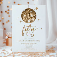 Gold Disco Ball Fifty 50th Birthday Party