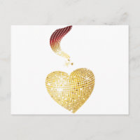 Gold Disco Ball Heart