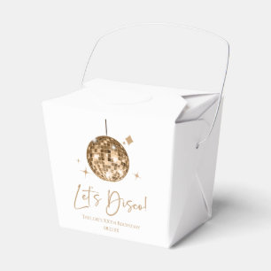 Gold Disco Ball Let's Disco Birthday Party Favour Box