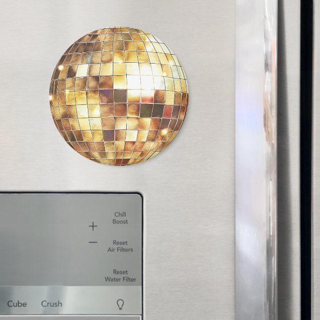Gold Disco Ball Magnet (In Situ (Fridge))