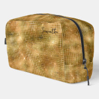 Gold Disco Mirrors Glitter Pattern Monogram