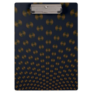 Gold Discs on Blue Clipboard