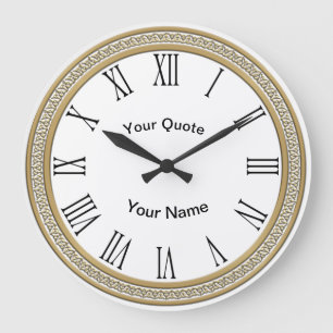 Gold Discs with radiating Roman Numerals Large Clock