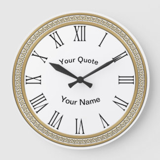 Gold Discs with radiating Roman Numerals Large Clock