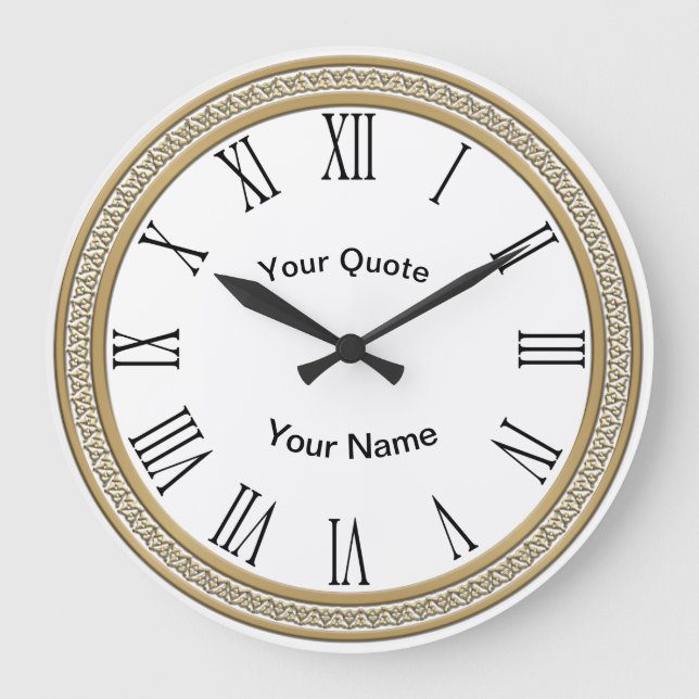 Gold Discs with radiating Roman Numerals Large Clock (Front)