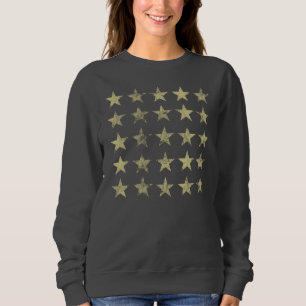 Gold Distressed Stars Sweatshirt