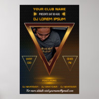 Gold DJ Music and Dance Gig add photo and logo