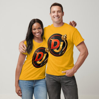 Gold DJ Turntable Logo T-Shirt