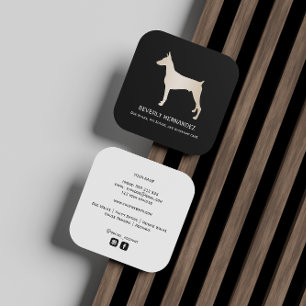 Gold Doberman Dog Walker Trainer Puppy sitting Square Business Card