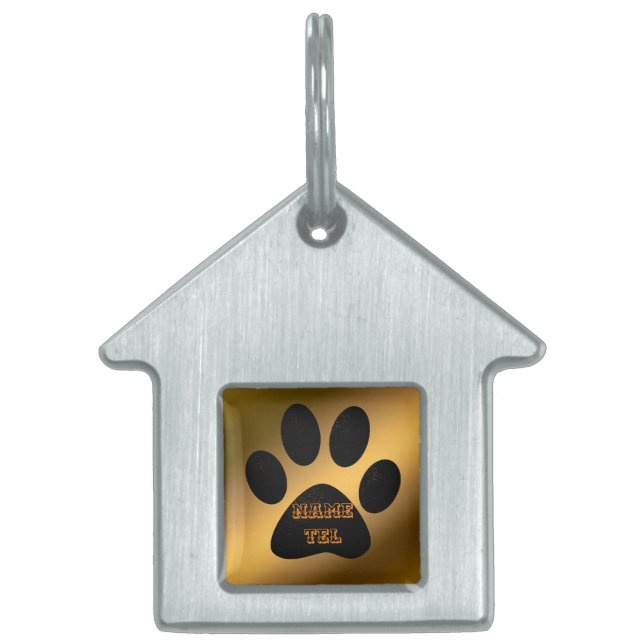 Gold Dog Pet ID Tag (Front)