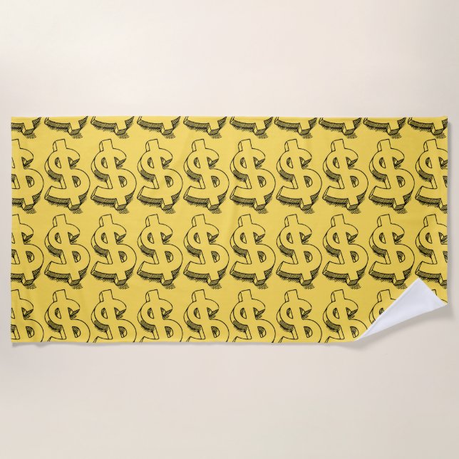 gold dolar beach towel (Front)