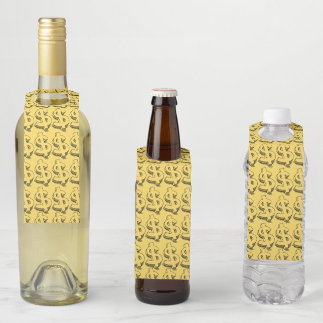 gold dolar bottle tag (In Situ)