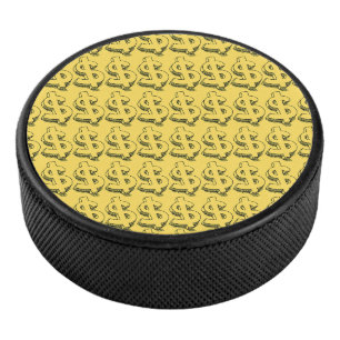 gold dolar hockey puck