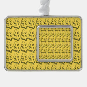 gold dolar silver plated framed ornament