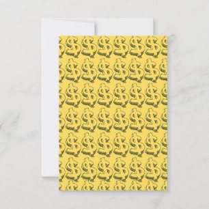 gold dolar thank you card
