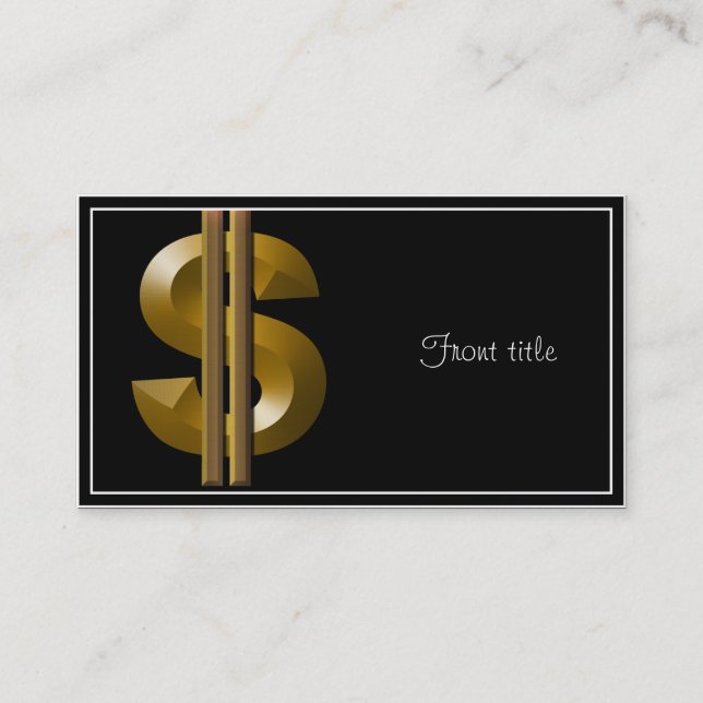 Gold Dollar Sign Business Card (Front)