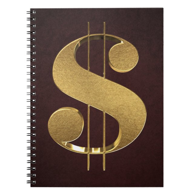 Gold Dollar Sign Notebook (Front)