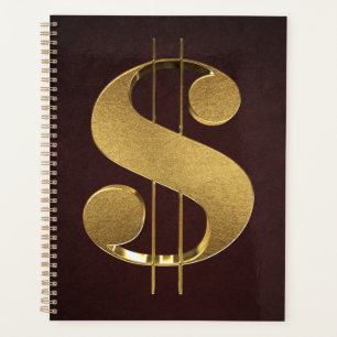 Gold Dollar Sign Planner