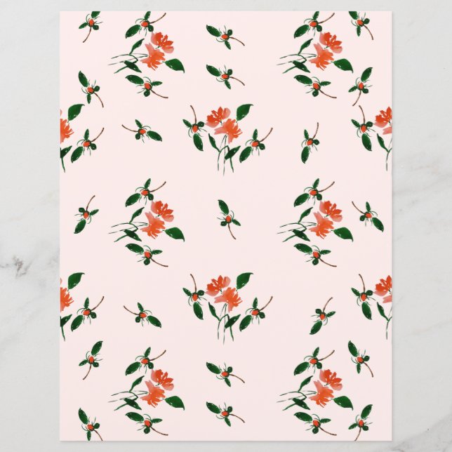 Gold Dots and Hand-Painted Florals Blush Pink (Front)