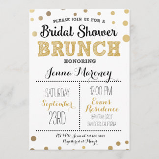 Gold Dots Bridal Shower Invitation