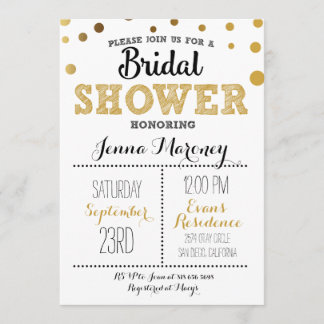 Gold Dots Bridal Shower Invitation